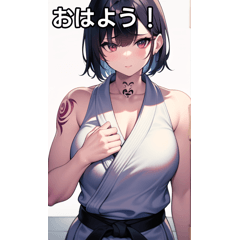 tattooed girls do judo