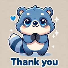 Cute blue raccoon dog Chuppie