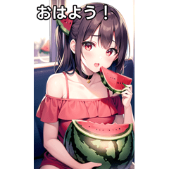 train and watermelon girl