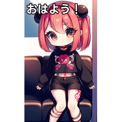 電車乗車タトゥー女子２