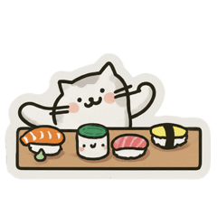 Cat and Sushi