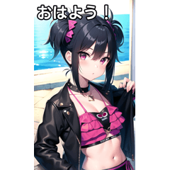ロック女子はプールで遊ぶ