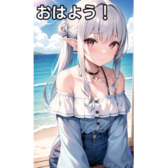 銀髪女子は海で遊ぶ