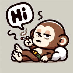 Relaxed Monkey Stickers@SFW