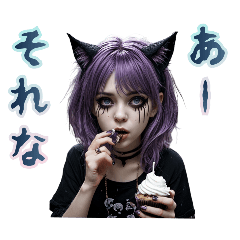 purple hair girl A