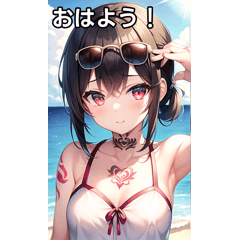 タトゥー女子は夏服を着る