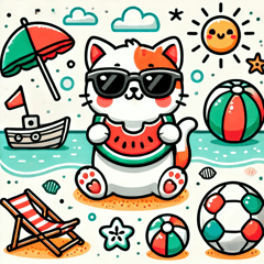 Summer Fun Cat