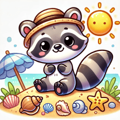 Raccoon Enjoying Summer