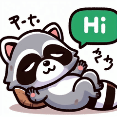 Relaxed Raccoon Stickers@SFW