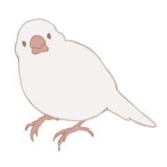 pale-colored white Java sparrow sticker