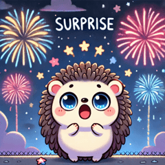 Fireworks Hedgehog Stamps