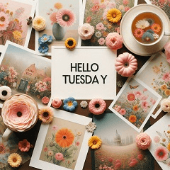 23 CAT SHOP  FLOWER HELLO TUESDAY set1