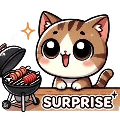 BBQ Cat Stamps