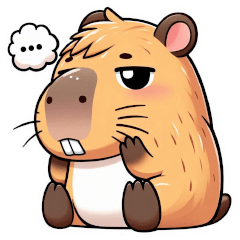 Emotional adorable capybara.