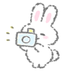 The white bunny stickers for photo