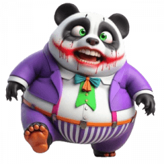 Joker Panda Funny Stickers