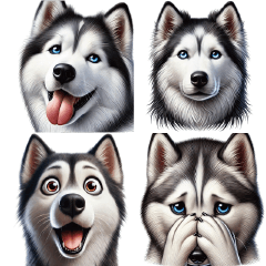 Husky's Daily Emotions Stickers