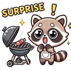 BBQ Raccoon Stamps