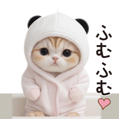 scottish fold panda cap sticker