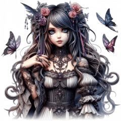 Gothic Young Woman Stickers