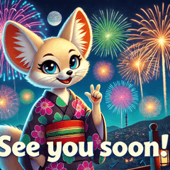 Summer Fireworks! Yukata Animals!