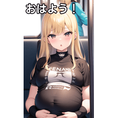 金髪妊婦は電車に乗る