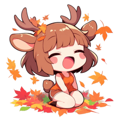 Cute Deer Girl Sticker 2024 Autumn