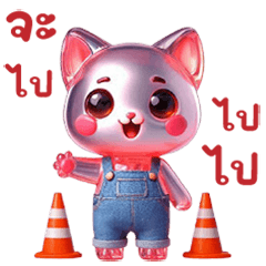 gummy pink cute cat for North Thai