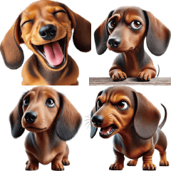 Emosi Anjing Dachshund Mini yang Lucu