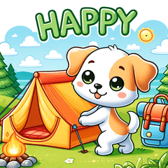 Cute Camping Dog Stickers