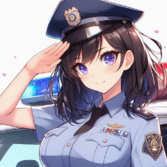 cute police girl sticker