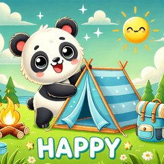 Camping Fun with Panda