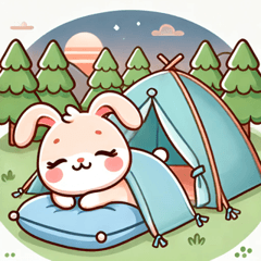 Cute Camping Bunnies