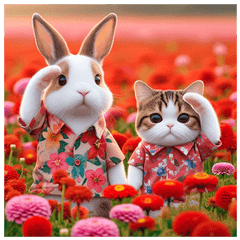 Greeting CAT& Rabbit