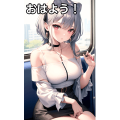 銀髪ピアス女子は電車に乗る