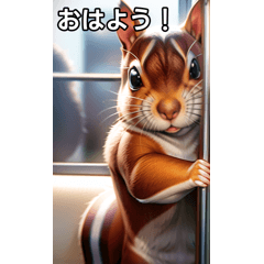 かわいいリスは電車に乗る