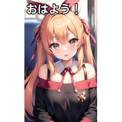大きなリボン女子は電車に乗る