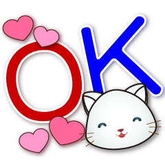 Cute White Cat--Practical daily-big font