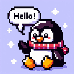 Pixel Penguin Stickers@SFW