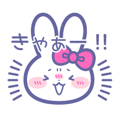 Pink ribbon rabbit sticker