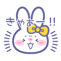 Yellow ribbon rabbit sticker