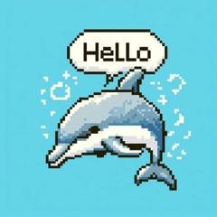 Pixel Dolphin Stickers @SFW