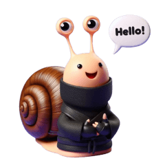 Cute ninja snail sticker 002