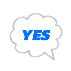 Speech Bubble Greeting (Blue Bold)