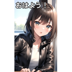 革ジャン女子は電車に乗る５