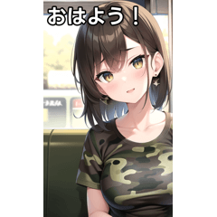 迷彩女子は電車に乗る