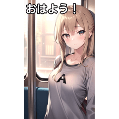 A女子は電車に乗る