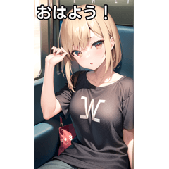 W女子は電車に乗る