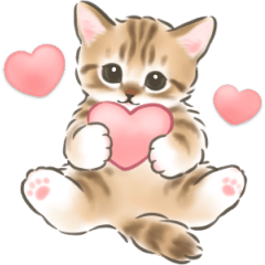 Cute Cat Stickers (Japanese message)