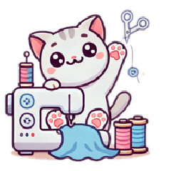 Sewing Cat Stickers